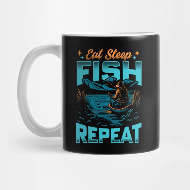 Eat Sleep Fish Repeat | Fishing lover Funny by T-shirt US